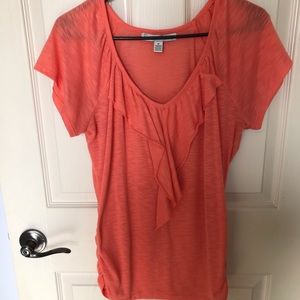 🐝Orange Ruffle Top